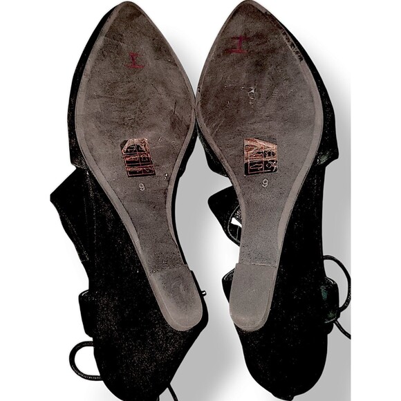JEFFREY CAMPBELL black suede lace up wedge Back Tie Closed Toe shoes sz 9 - Picture 6 of 7